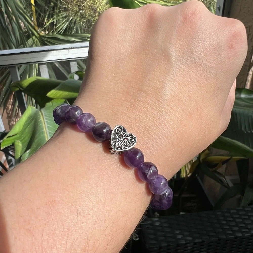 Dream Amethyst with S925 Heart Charm